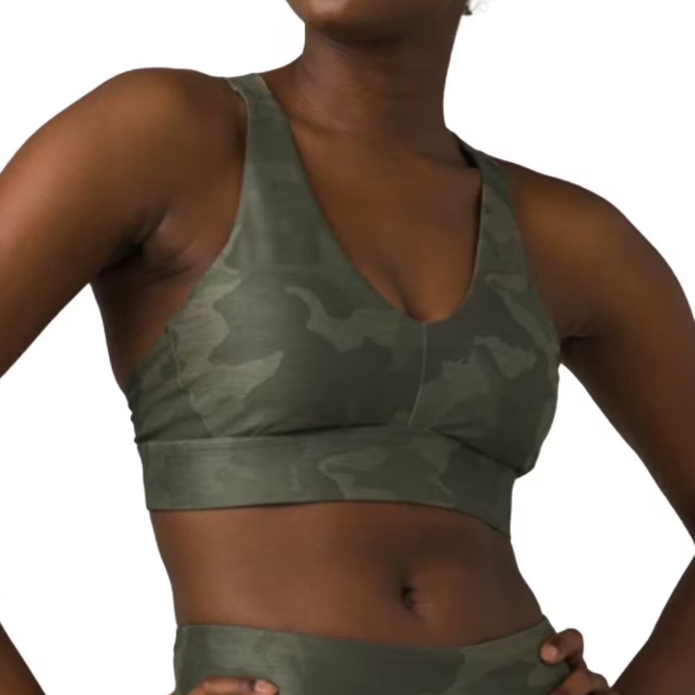 Prana Layna Bra Sage Camo Sports Bra Womens Small